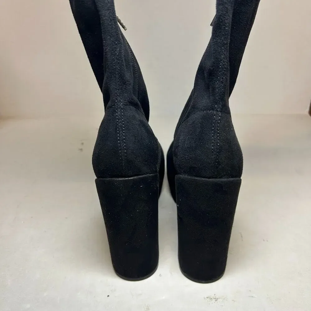 GUESS Womens 6 M Black Cristy High Heel Over The Knee Platform Boots DISPLAY QW5